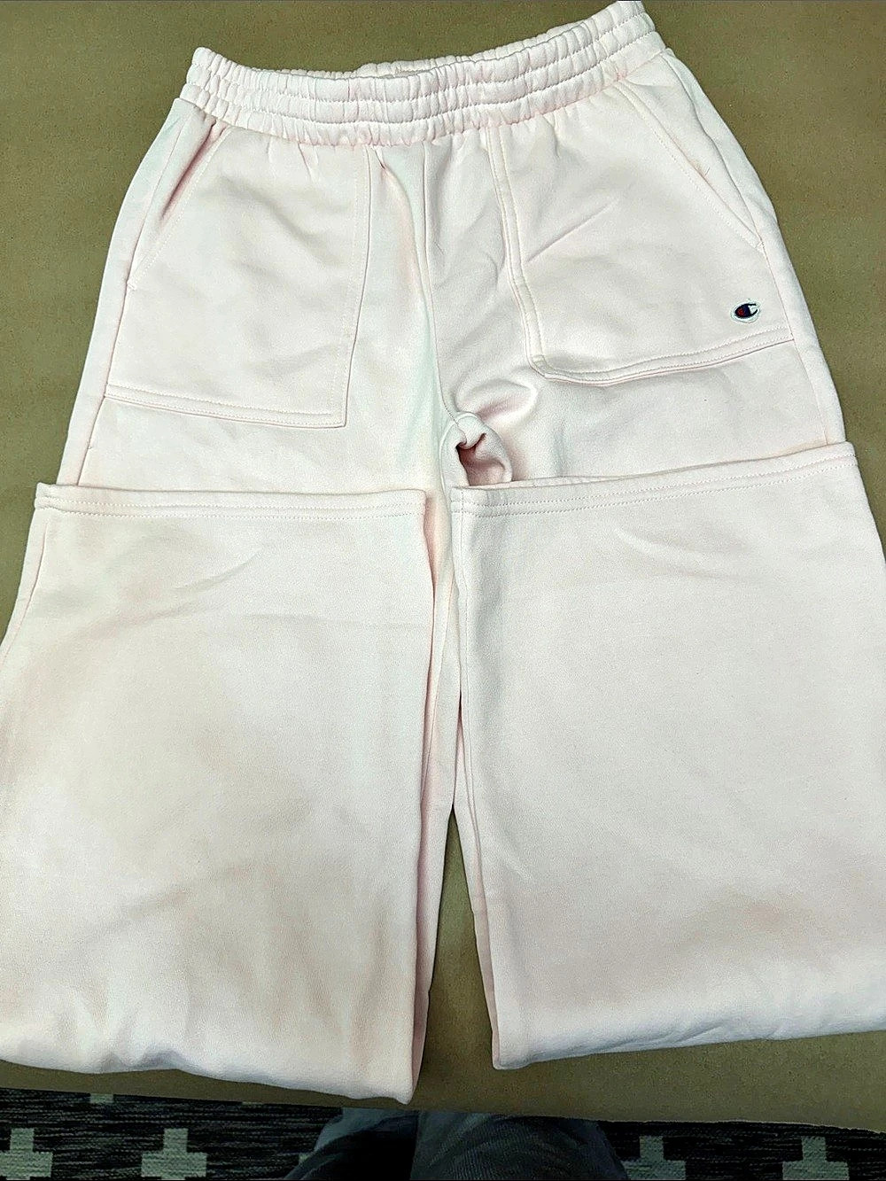 Champion Girls Logo Fleece Wide Leg Sweatpant Sweatpants Pink Large